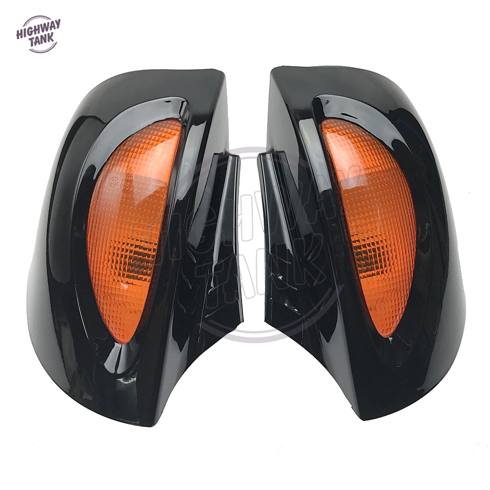 

Black Motorcycle Rear View Mirrors Turn Signals Lights Cover Case for BMW R1100 RT R1100 RTP R1150 RT