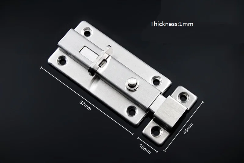 Premintehdw 4" Spring Loaded Slide Lock Latch Bolt Stainless Steel Home