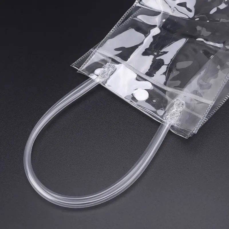 Прозрачная вместительная сумка из ПВХ прозрачная сумочка с ручкой для свадебной вечеринки упаковка для макияжа с кнопкой