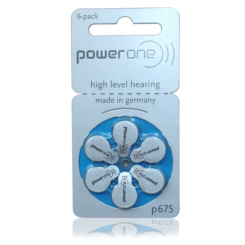 60pcs/lot PowerOne PR44 P675 A675 PR44 LR44 Hearing Aid Zinc Air Button Battery for Hearing aids