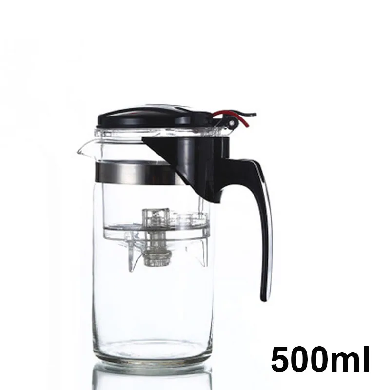 350 мл 500 мл 750 мл 1000 мл стальной чайник из нержавеющей стекла чайник для воды с фильтрующей сеткой для заварки травяные термостойкие - Цвет: 500ml straight type