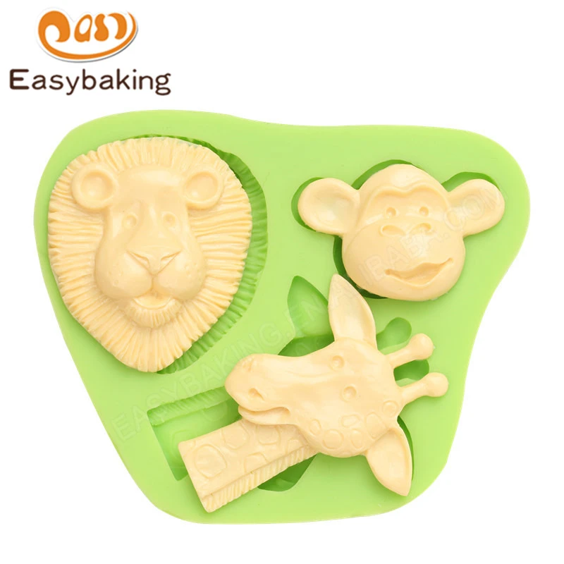 Moules De Decoration De Gateau Fondant En Silicone 3d Tete D Animal Girafe Singe Gateau Pour Gateau Patisserie Cupcake Aliexpress