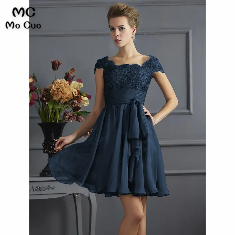A-Line Scoop Lace Short Chiffon Bridesmaid Dresses534566