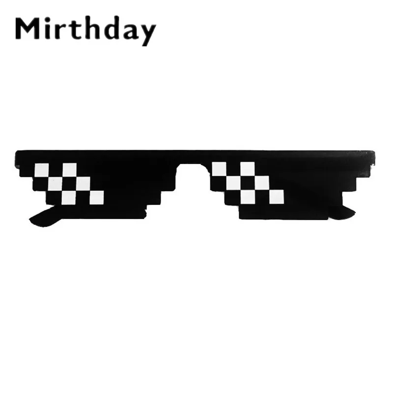 Смешные очки 8 бит MLG неровной солнцезащитные очки Для мужчин Для женщин бренд Thug Life партии очки мозаика Винтаж очки uv400