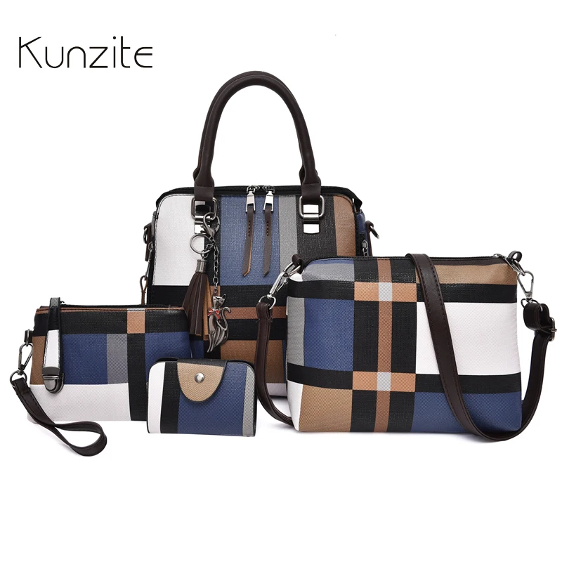 

Luxury Handbags Women Bags Set Pu Leather Designer Striped Messenger Sack Bags Daily Use Tote with Purse Casual Shoulder Bag Sac