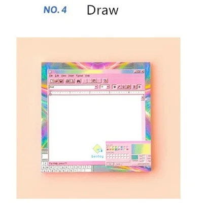 Милый подарок для девочки, Цветная Клейкая заметка, розовый почтовый компьютер, нарисованная текстовая наклейка, Это этикетка, Канцелярские Товары для офиса, школьные принадлежности F459 - Цвет: Draw