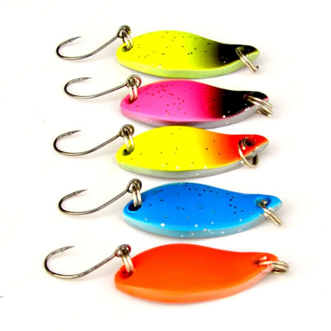 

7Pcs Metal Colorful Spoon Fishing Baits Sequins Trout Single Hook Artificial Hard Baits Tackle Fishing Accessories 3cm/5g
