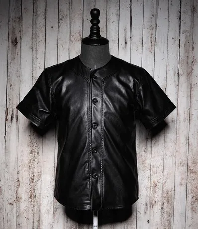 leather baseball jersey