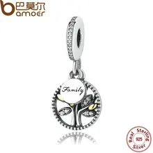 925 ÁRBOL de Plata CUELGAN la PLATA CON Y CLARO CÚBICOS CIRCONIA ENCANTO Pulsera Apta Jewelry Making PAS306