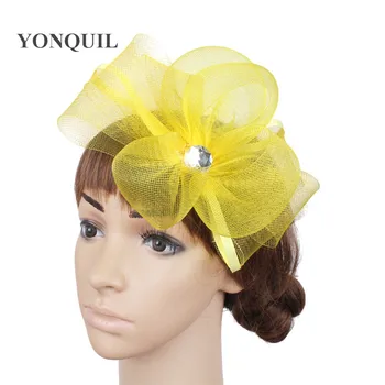 

Female fashion hair gorgeous headdress nylon crinoline flower fascinator clips party ascot lady women hats hair accessories