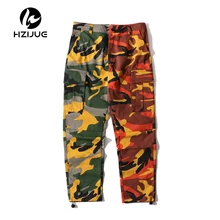 Лоскутные камуфляжные брюки карго мужские новые модные свободные стильные мужские брюки Multy Camo брюки
