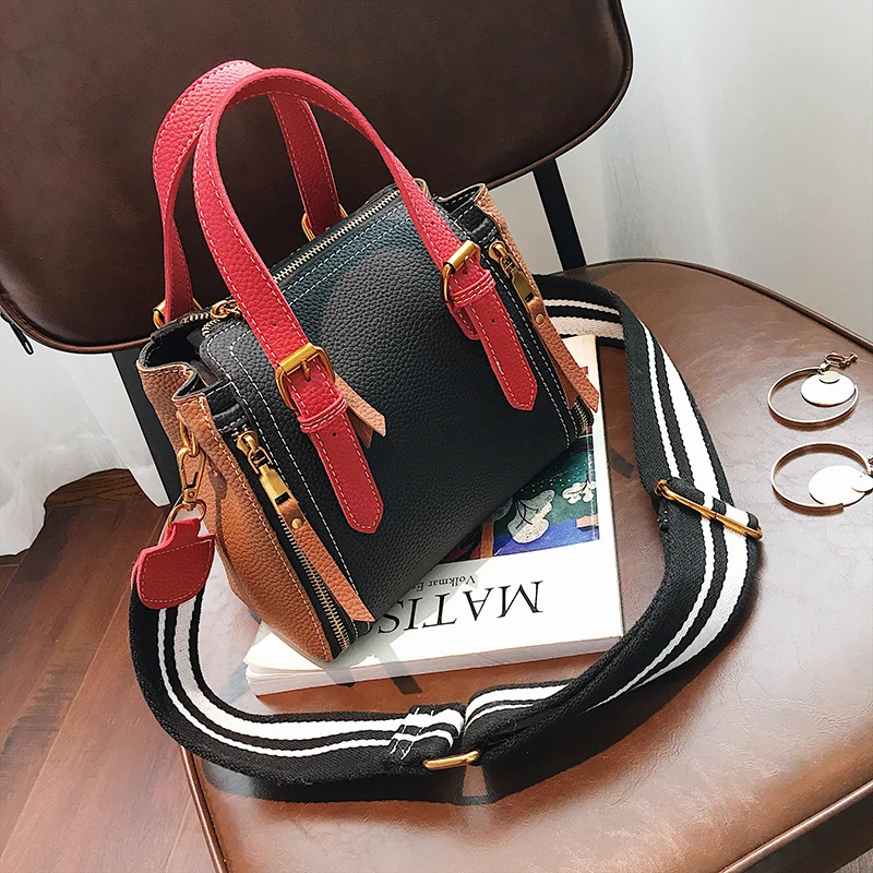 2018 JANESPRI Women Bag Handbag Tote Over Shoulder Crossbody Autumn Winter Leather Brand Panelled Casual Designer Female Bolsas (26)