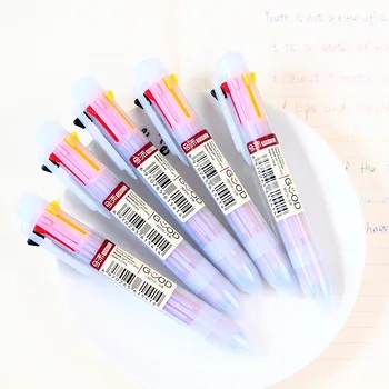

1pcs Korean version of the eight-color 0.5 refill student notes homework writing pens Item Eight-color ballpoint pen