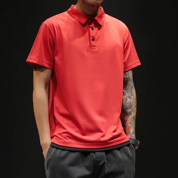 

Excellent Quality Red Polo Shirts for Men 2019 New Casual The Cheapest Male Polos Short Sleeve Summer Solid Clothing M-5XL S5509