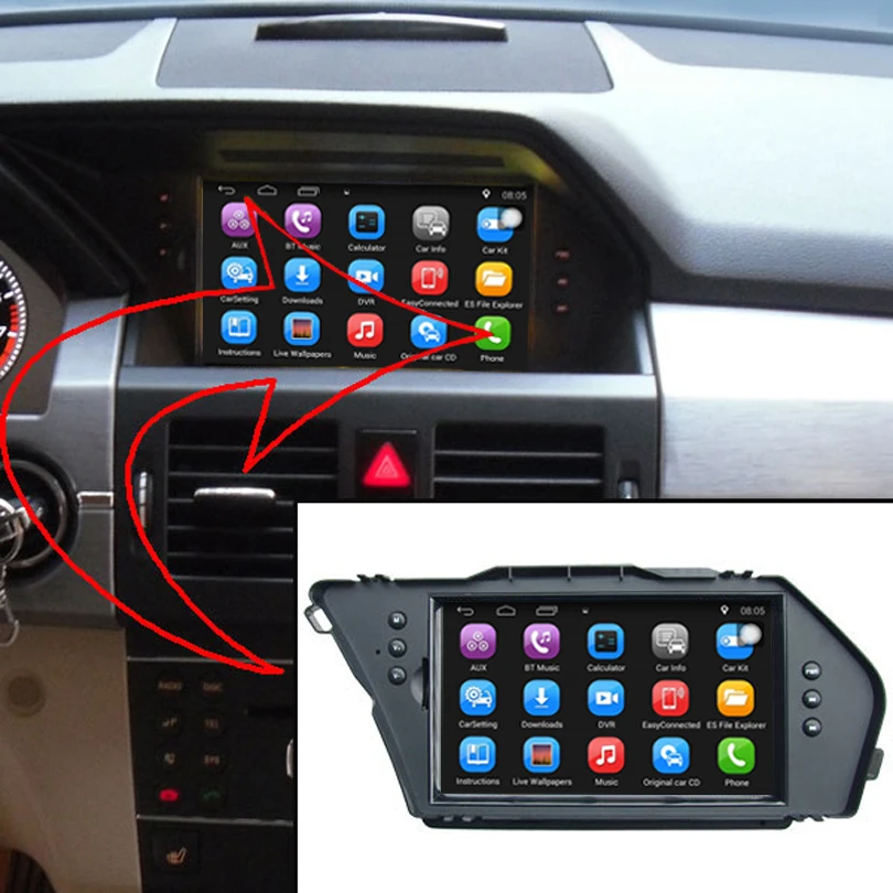 

Upgraded Original Car multimedia Player Car GPS Navigation Suit to Mercedes Benz Glk Support WiFi Smartphone Mirror-link