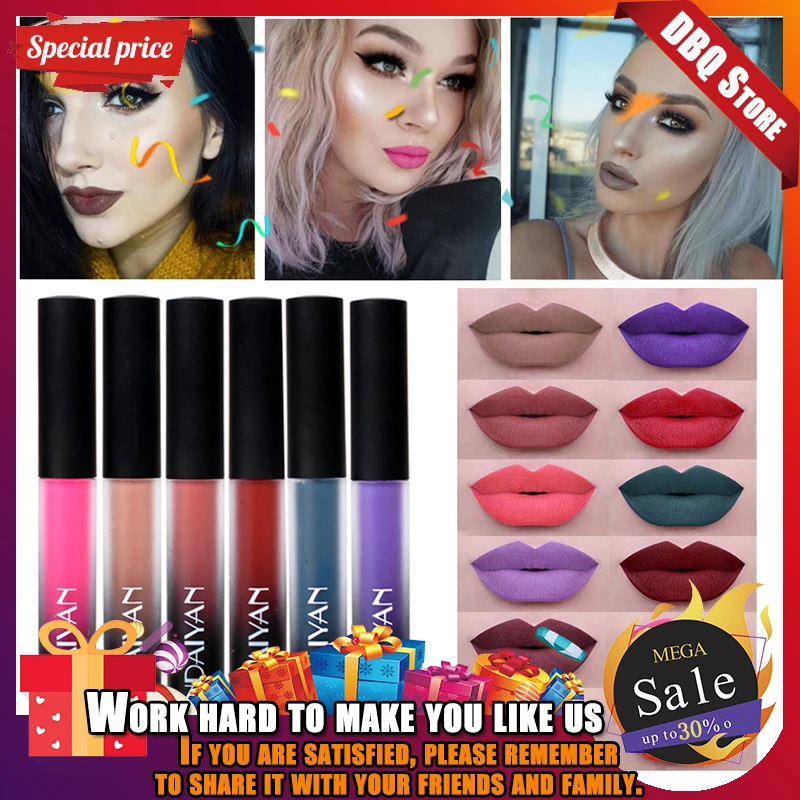 

New Deep Green Velvet Matte Lipstick Non Stick Cup Matte Lipstick Permanent Red Lip Balm 12 Color Sexy Color Lips Purple