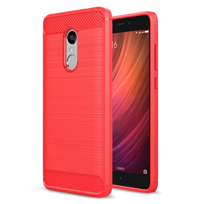Чехол для Xiaomi Redmi Note 4, 5,5 дюймов, роскошный чехол из углеродного волокна с защитой от падения для телефона, случай для Redmi Примечание 4 Pro, задняя крышка для Redmi note4 - Цвет: red