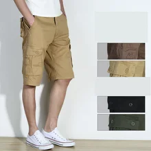 Классический размера плюс Шорты Для мужчин обхват талии 117 см, 40, 42, 44, 46, 4XL 5XL 6XL летние свободные комбинезоны брюки-карго Шорты