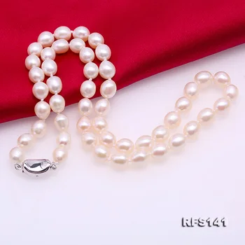 

Unique Pearls jewellery Stone Natural Pearl Jewellery Set For Women Gift 6-7mm Rice Freshwater Pearl Necklace Bracelet Earring