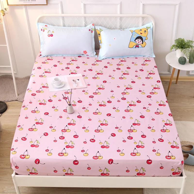 

1pc 100%Polyester Encryption Cloth Fitted Sheet Printing Bedding Adjustable Elastic Band 150*200cm A Variety of Specifications