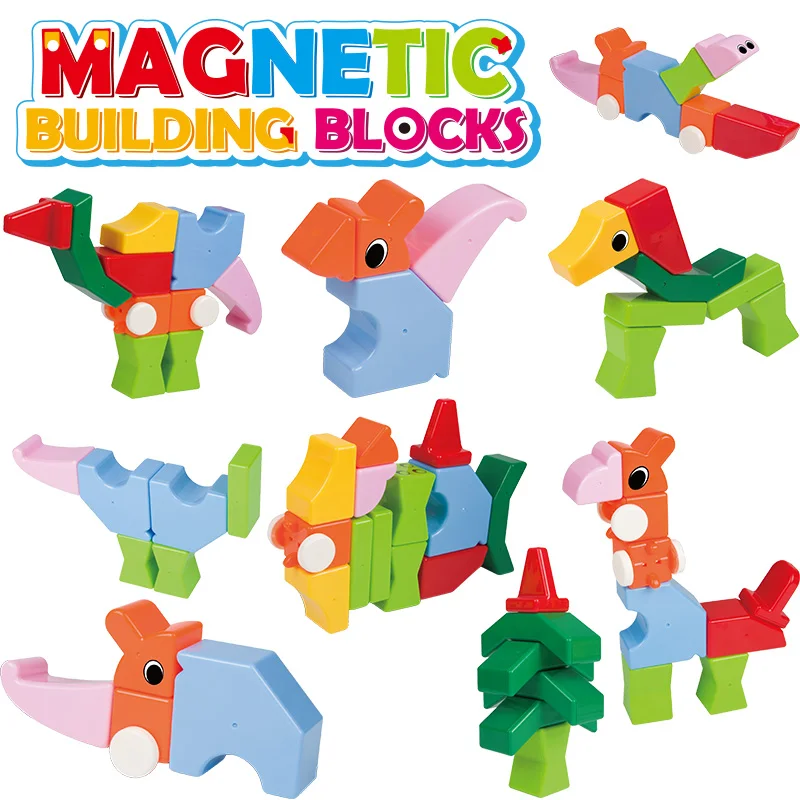 

Magnetic Blocks Building over 3 years old large particles brick building blocks Sets Color training Toys For Children