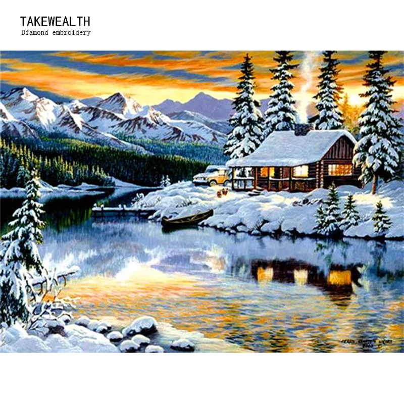 

Winter Mosaic "Landscapes" Pattern Diamond Painting Wall Art Diamond Embroidery Needlework Handicraft Home Decor fc368