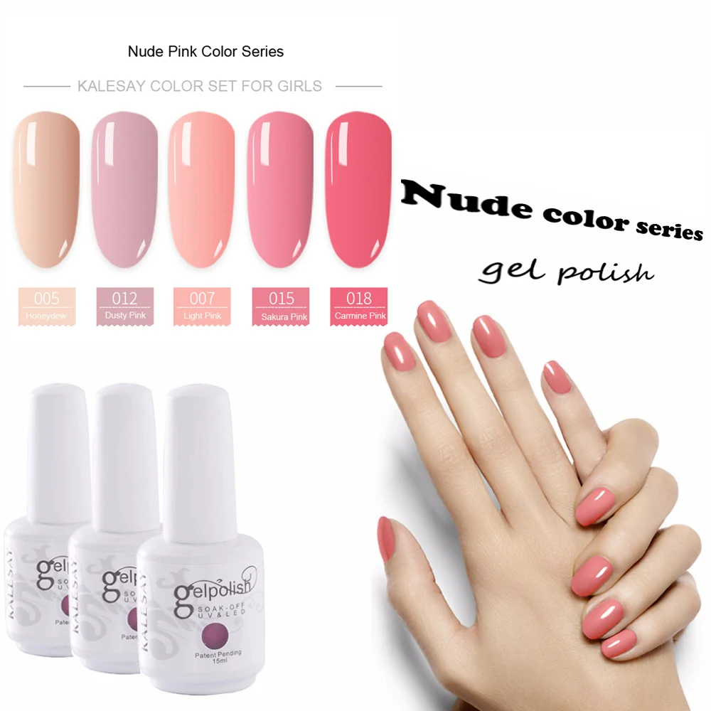 

MEIKSAY 15ML Nude Series Gel Polish UV Gel Nail Polish Semi Permanent Pink Gelpolish GelLak Lacquer Top Base Coat Primer Varnish