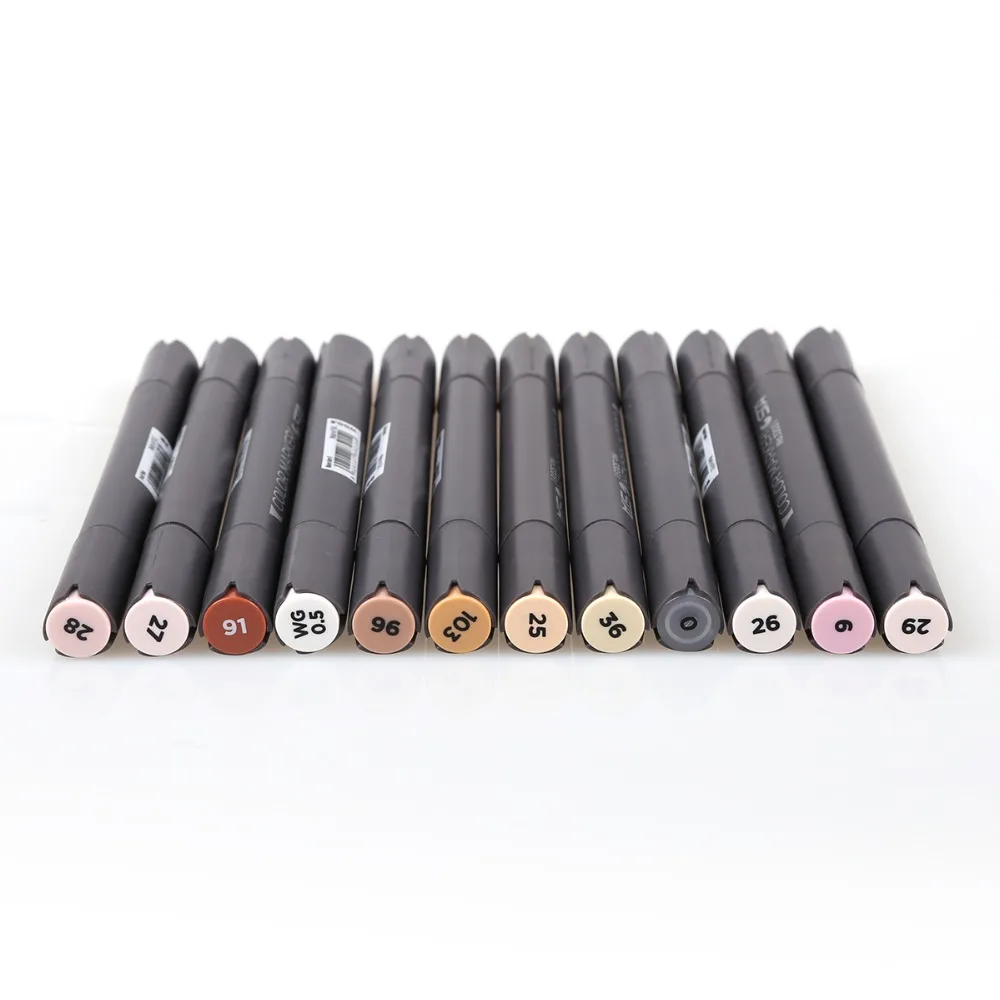 Kaufen ST12 Manga Farben Doppel Ended Pinsel Marker SkinTones Art Marker Set Für Skizze Grafik Design Figures Cartoon Comic Haut farbe