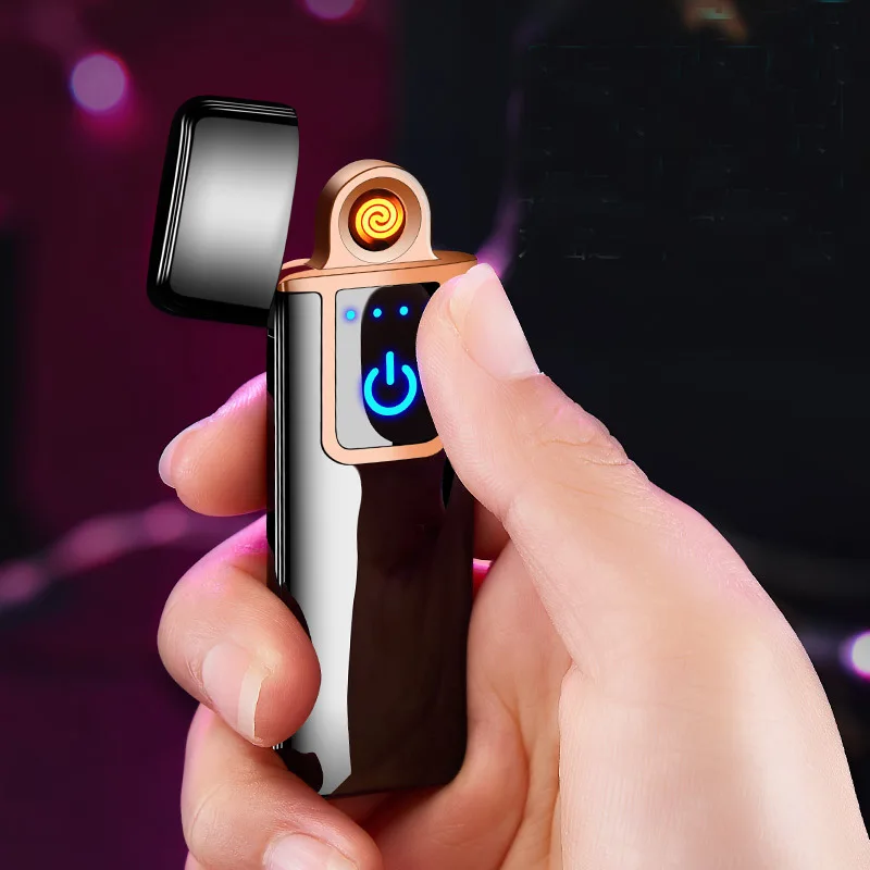 

Charging lighter fingerprint sensor USB Electronic cigarette lighter personality windproof