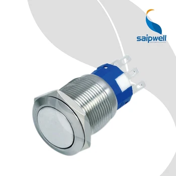 

19mm 5A/250V AC Self Lock Type Waterproof Push Button Switch /Nickel Plated Brass Enclosed Button Switchgears (SP19-C6)