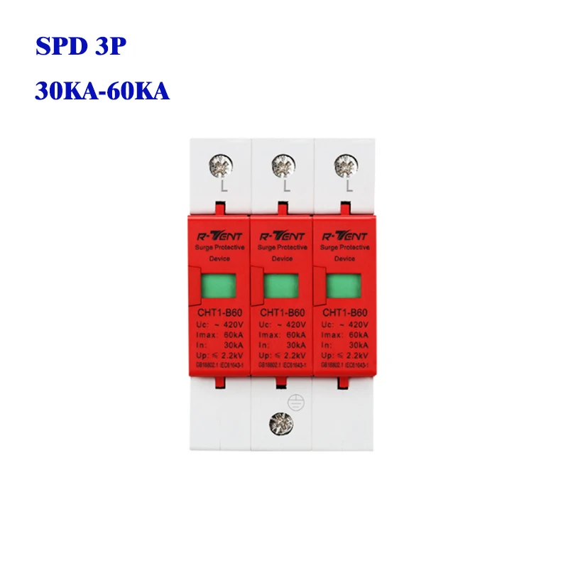 

SPD Lighting arrester protection 30KA 60KA Surge Protector Switch for Electric Network 3Pole AC220V/380V