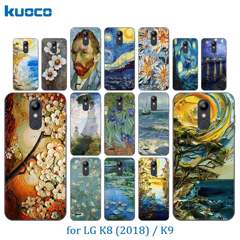 5 0 &quotдля Capa LG K9/K8 2018 Роскошные ТПУ чехлы для телефонов с рисунком Ван Гога K 9 8