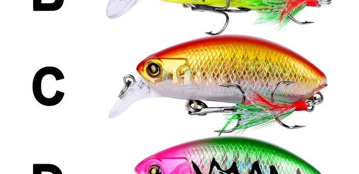 Trout Wobblers Minnow Crankbait Crank Baits 5.9cm 9g 6pcs 0.6-1.6m Depth Artificial Bait Fishing Gear (8)