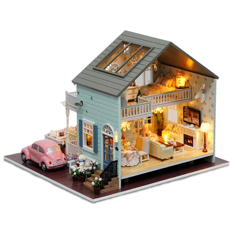 

Handmake A-035-A Queens Town DIY Dollhouse Room Miniature Model With Light Music Collection Gift