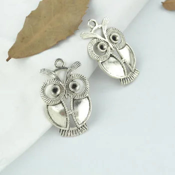 

10pcs alloy Tibetan Silver Plated owl Charms Pendants for Jewelry Making DIY Handmade Craft 34*22mm 2165