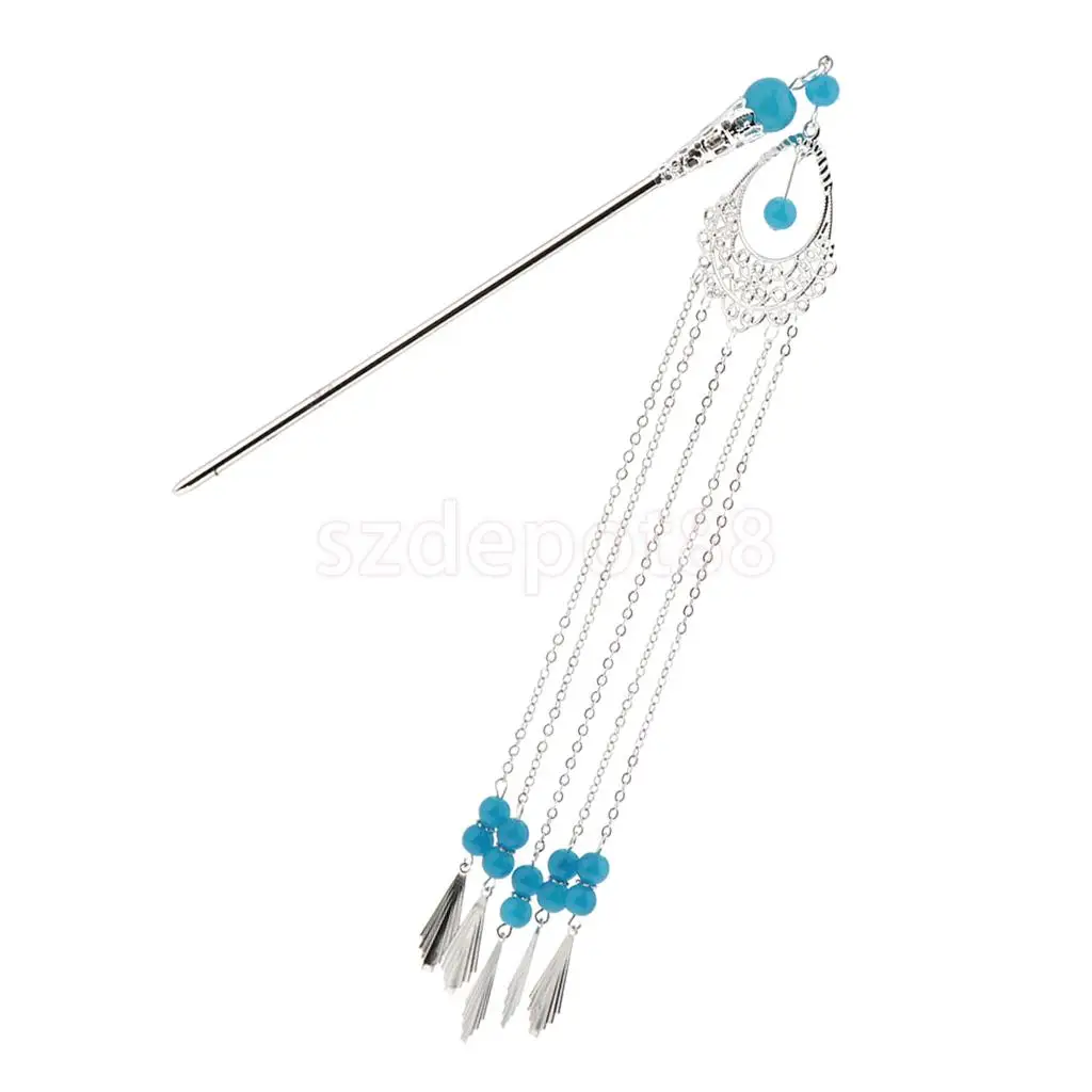 Vintage Chinese Traditional Tassel Hair Stick Shawl Pin Women Hair Accessory