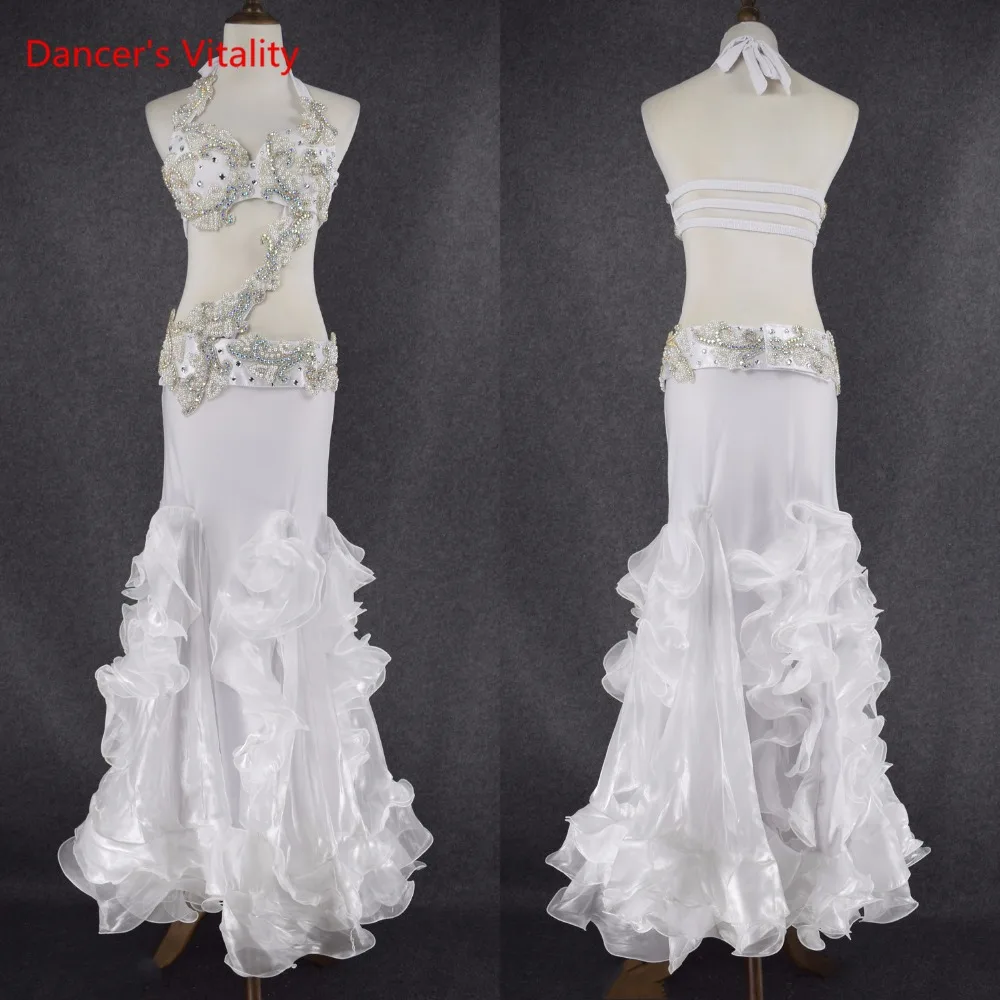 

Women Belly Dancing Costumes Performance 3pcs Set (Bead Bra and Belt, Skirt) Belly Dance Costume Set For Ladys Dancewears