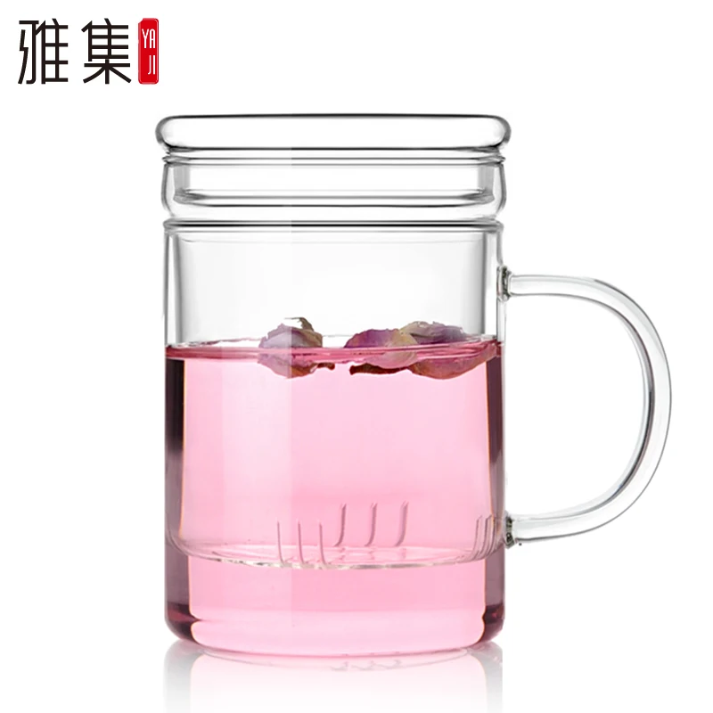 Tea set cup cup with lid flower tea cup large capacity cold water cup
