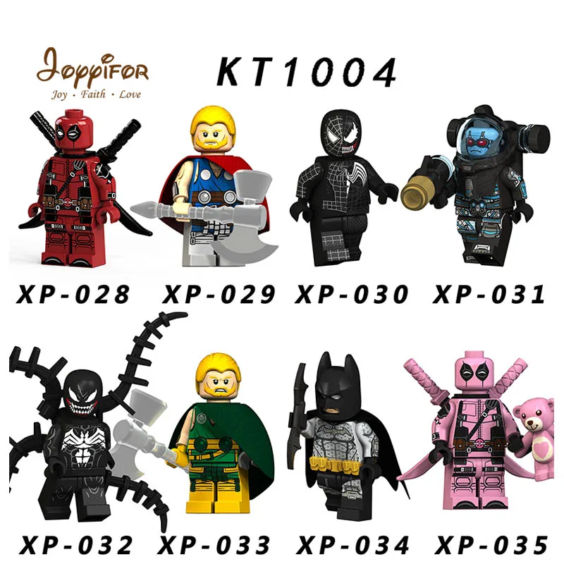 

Joyyifor Super Hero Cute Pink Bear Deadpool Thor Batman Figures Compatible with LegoINGlys Building Blocks Toys for Kids Gifts