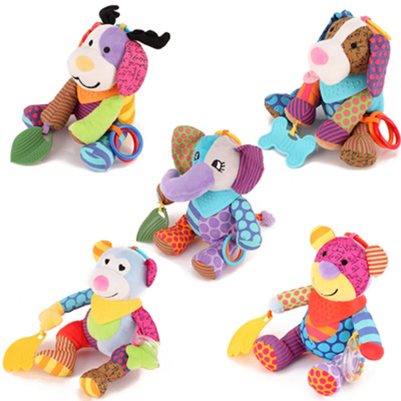 Multifunctional Baby Toys Rattle Mobiles Soft Cotton Infant Pram