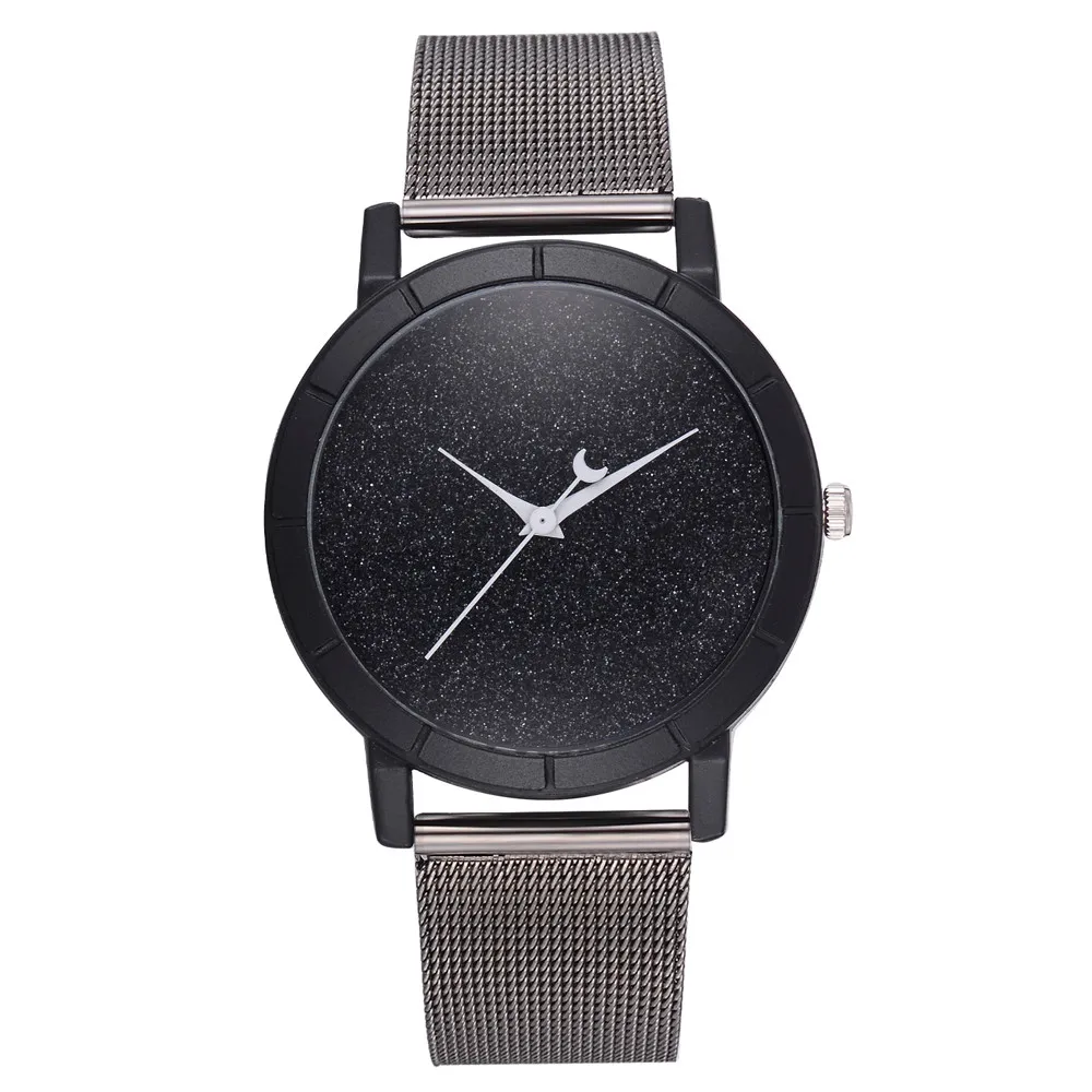 

Women's Wrist Watch Shining Quartz Leather Band Moon Pointer Analog relogio feminino reloj inteligente mujer zegarki damskie