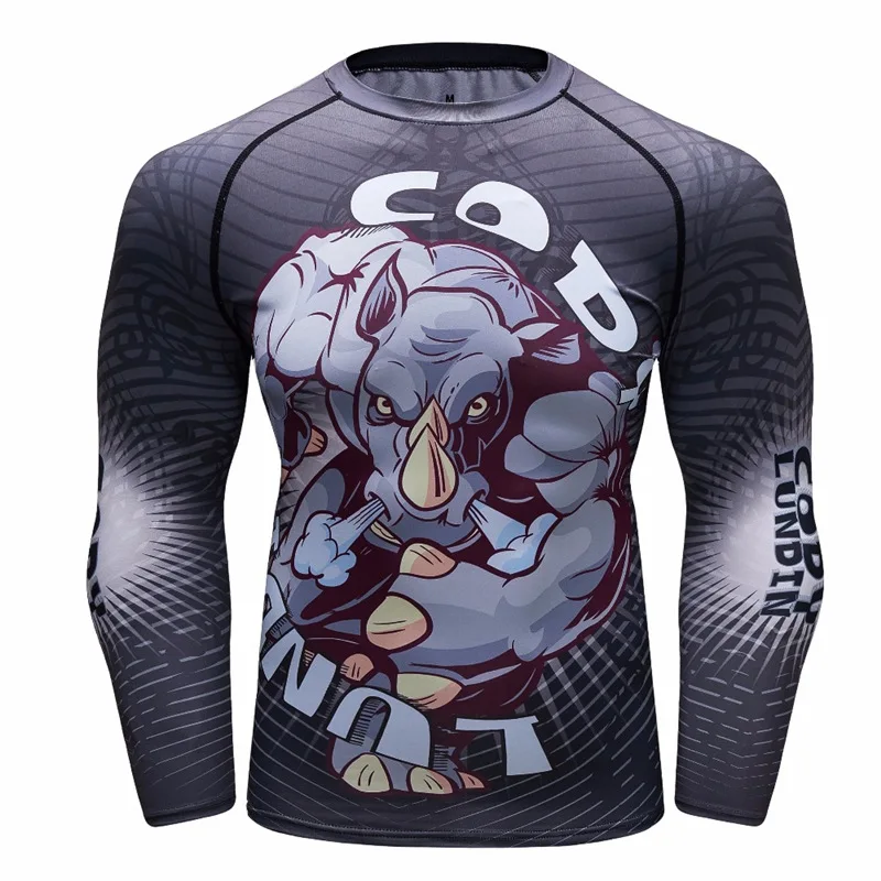 

Jiu Jitsu Compression Shirt Raglan Sleeve 3D Print Men's T shirts Fitness Male Quick Dry Bodybuilding Cross fit Tops Sportswear