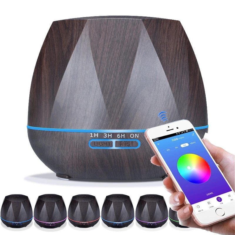 

550ML Essential Oil Aroma Diffuser With APP Remote Control Aroma Air Humidifier 7 LED Lights For Home Aromatherapy Diffuser
