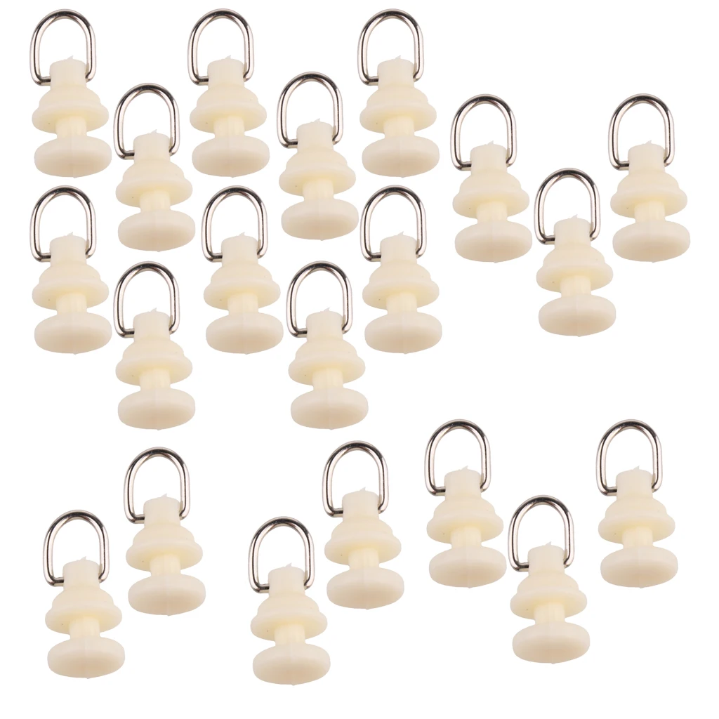20Pcs Plastic Curtain Track Roller Glider Rail Runner 15mm for Balcony Bath Kitchen office restaurant hotel ABS plastic