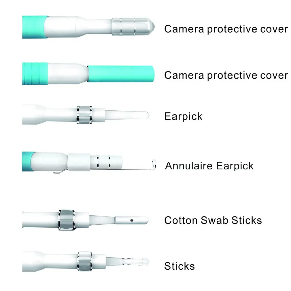 Отоскоп ушной очистки эндоскопа Инспекционная камера 5,5 мм визуальный ушной воск инструмент для очистки ушной раковины Ушная ложка ушной палочки Отоскоп камеры 0.3MP