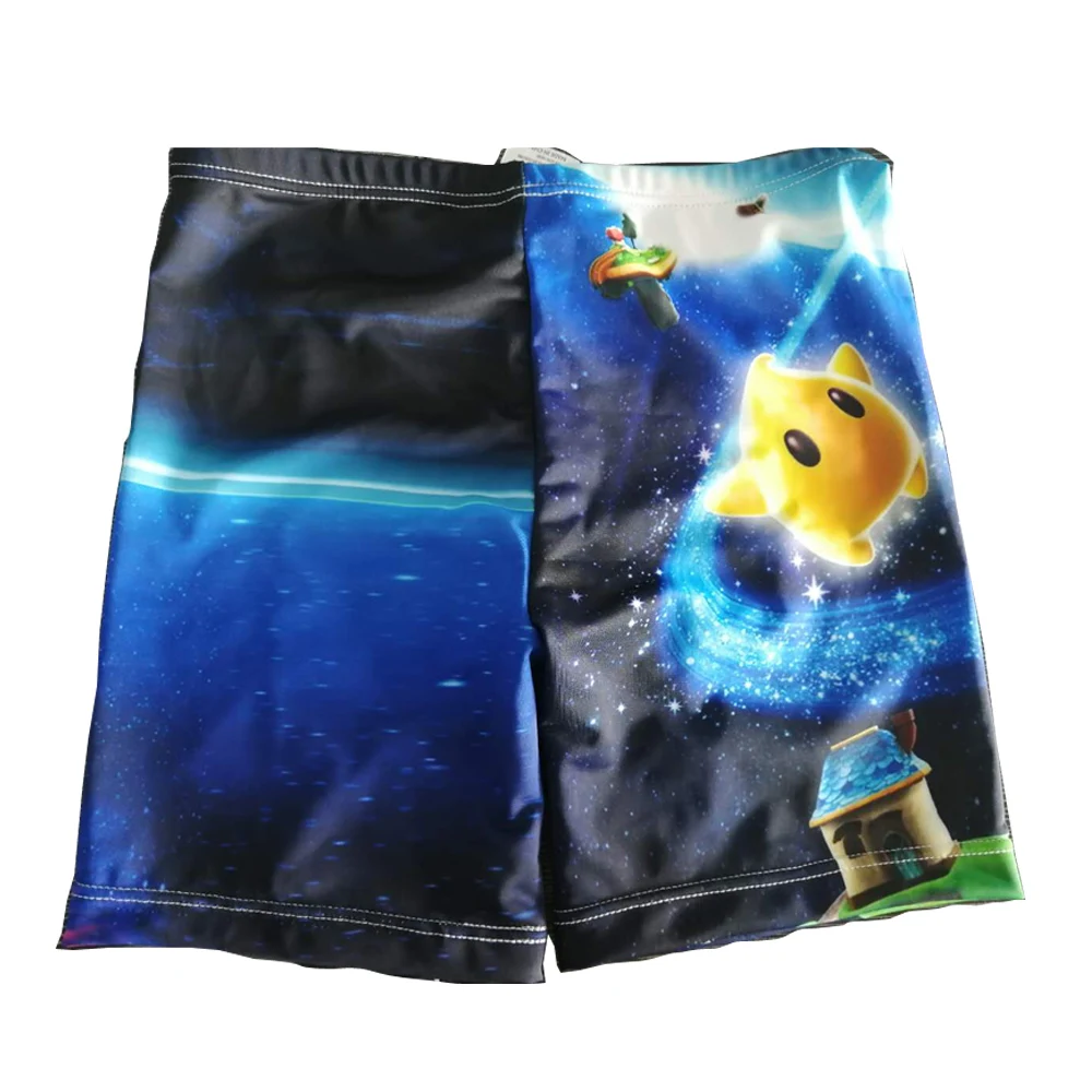 THIKIN Amine Cute Cartoon Pokemon Pikachu Print Kids Boys' Swimming Trunks Summer Beachwear Children Swimsuits Elastic