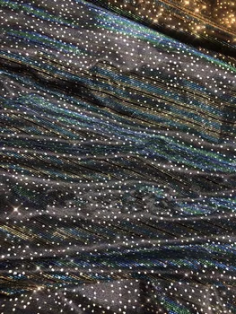 

Sat-3.2706 embroidered Mesh Tulle fabric Factory price sequins Nigerian lace fabrics
