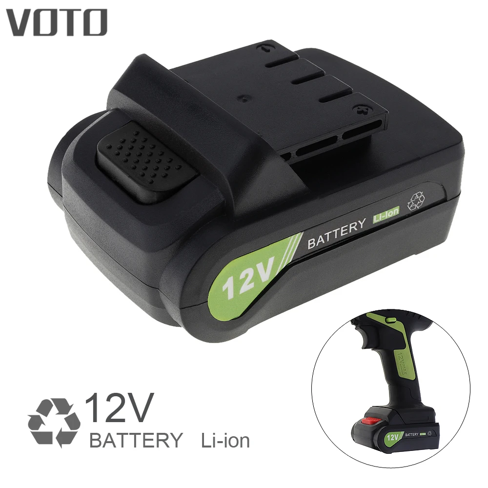 

VOTO Universal 12V Electric Screwdriver Li-ion Lithium Rechargeable Battery with Flat Push Type for Electric Screw Driver Drill