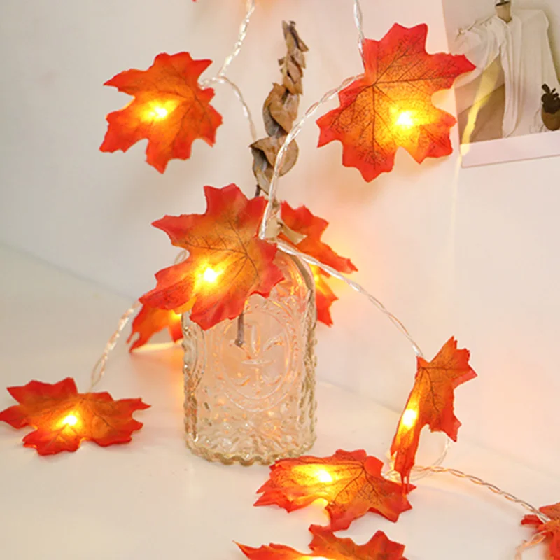 

Maple Leaf LED String Light Handmade Wedding Birthday Party Garland leaf Decoration light string led Christmas Pendant 1.5M