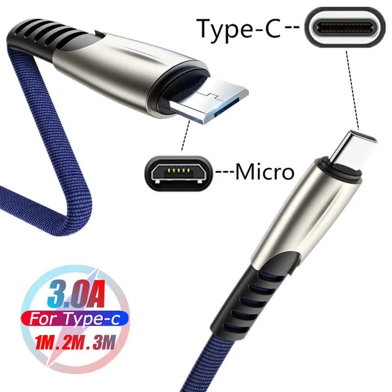 

3.0A Type C USB Cable Fast Charger Data Sync Cord For Huawei Y7 P10 P20 lite P30 Mate 20 pro Honor 20 10 9 8x 7a Mobile Phone